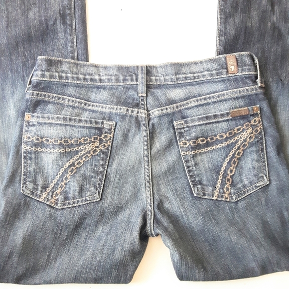 7 For All Mankind Flare Fit Jeans Midrise Sz 29 Like New - Picture 12 of 14